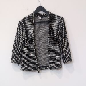 Black and White Striped Cardigan